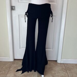 Elegant Black Women's Flared Yoga Pants Melodia Designs size S Tribal Bellydance